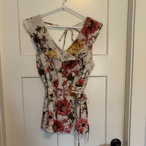 Elegant Floral V-Neck Blouse